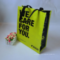 Gots Oeko-Tex 100 Hot Selling Blue Cmyk Printing Long Nylon/Polyester Handle PP Woven Bag with Lamination